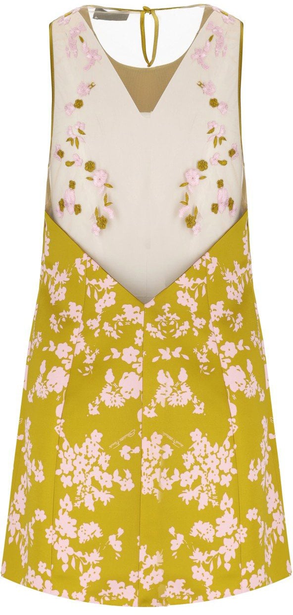 Elisabetta Franchi ELISABETTA FRANCHI CURRY QUARZO SLEEVELESS DRESS Geel