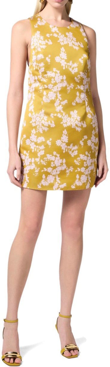 Elisabetta Franchi ELISABETTA FRANCHI CURRY QUARZO SLEEVELESS DRESS Geel