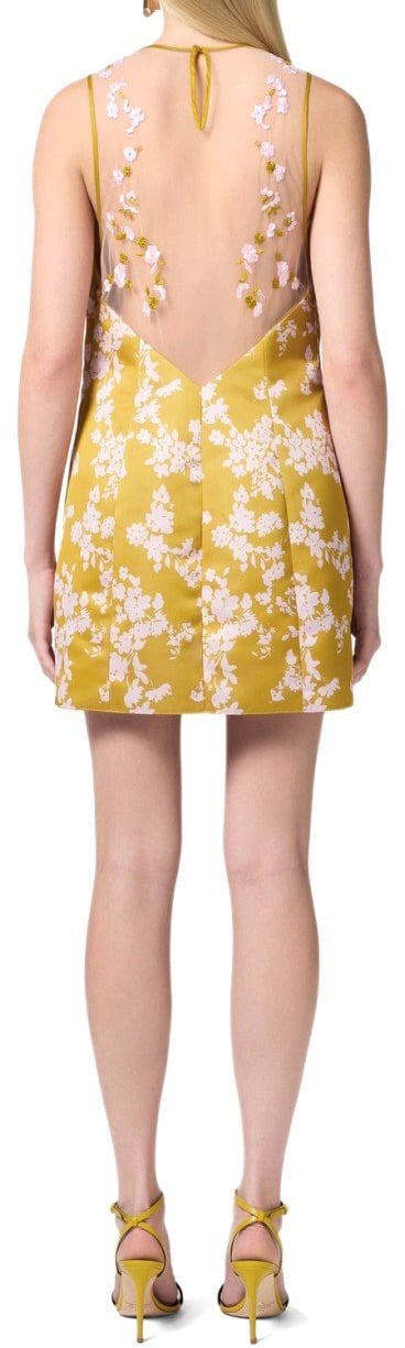 Elisabetta Franchi ELISABETTA FRANCHI CURRY QUARZO SLEEVELESS DRESS Geel