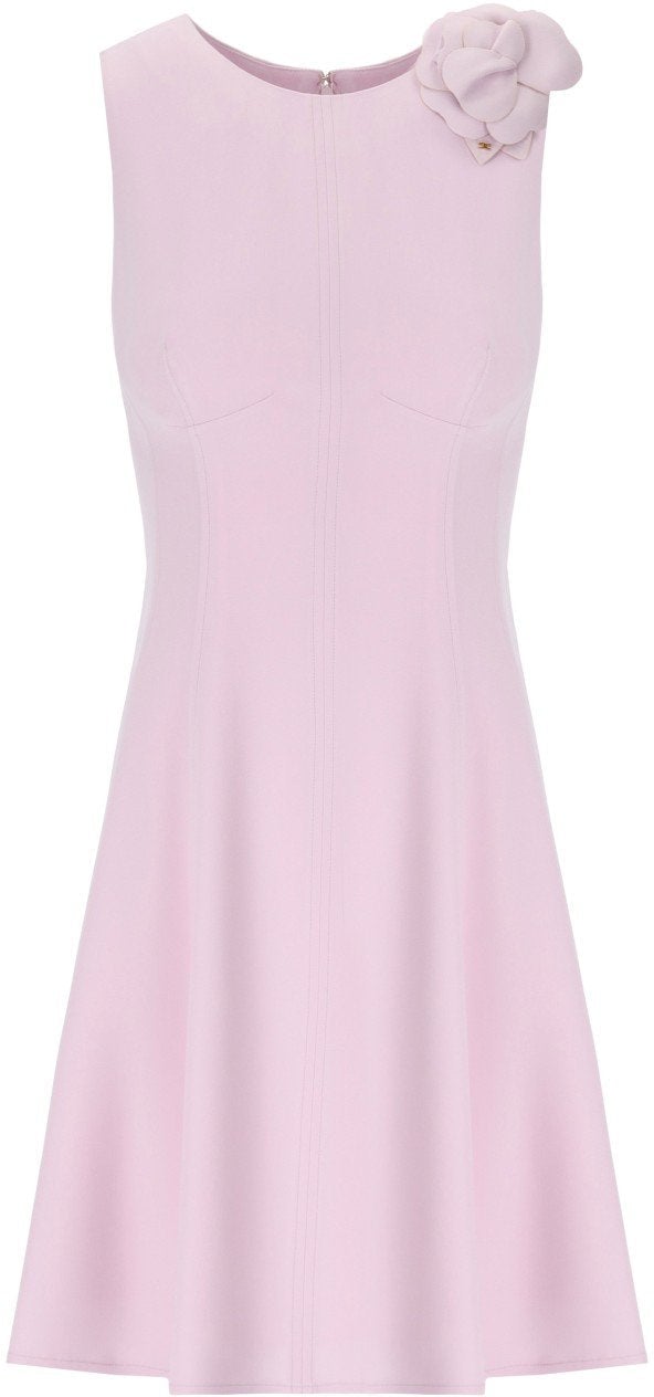 Elisabetta Franchi ELISABETTA FRANCHI QUARZO DRESS WITH BROOCH Roze