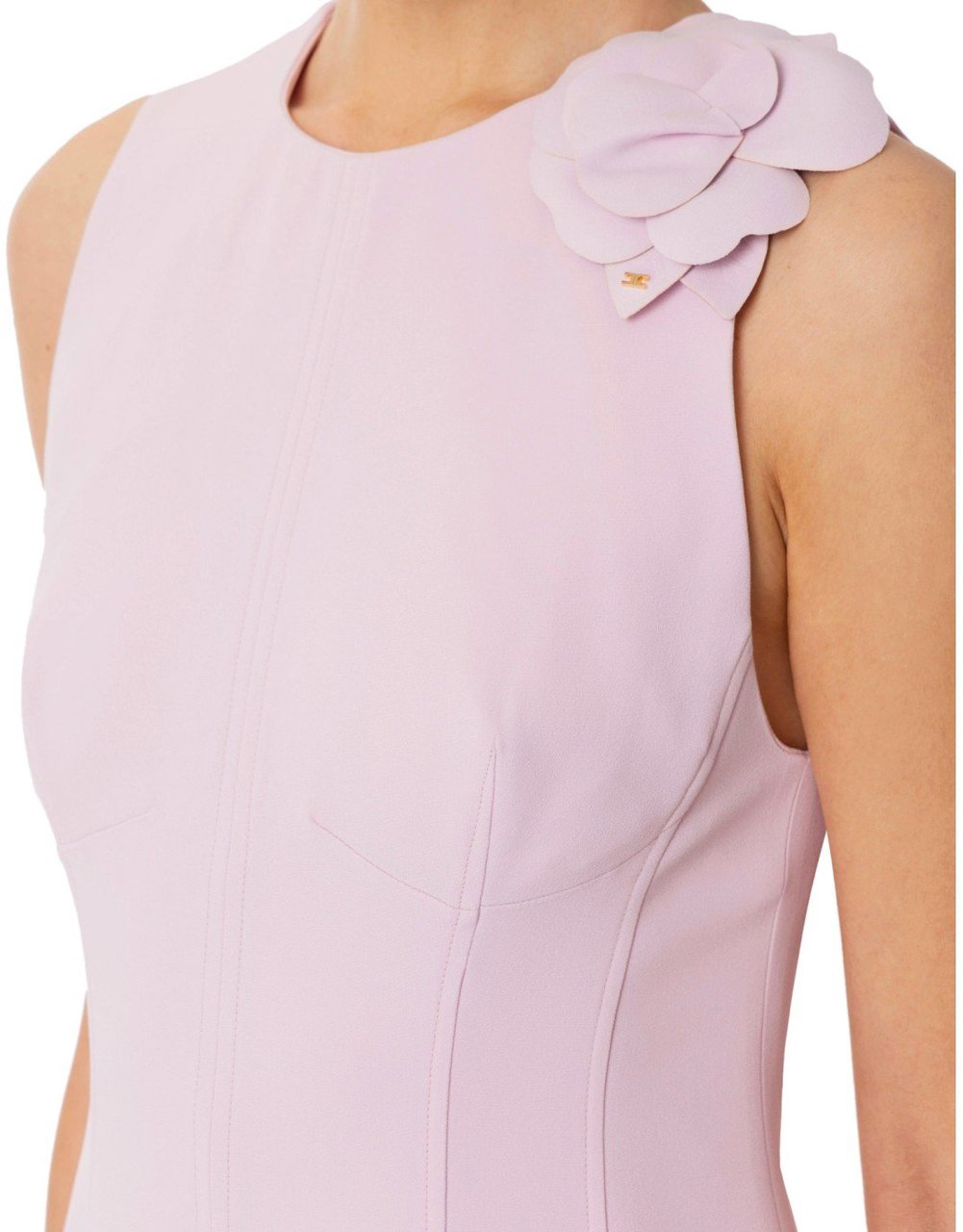 Elisabetta Franchi ELISABETTA FRANCHI QUARZO DRESS WITH BROOCH Roze