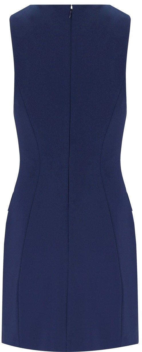Elisabetta Franchi ELISABETTA FRANCHI OLTREMARE SHEATH DRESS WITH BROOCH Blauw