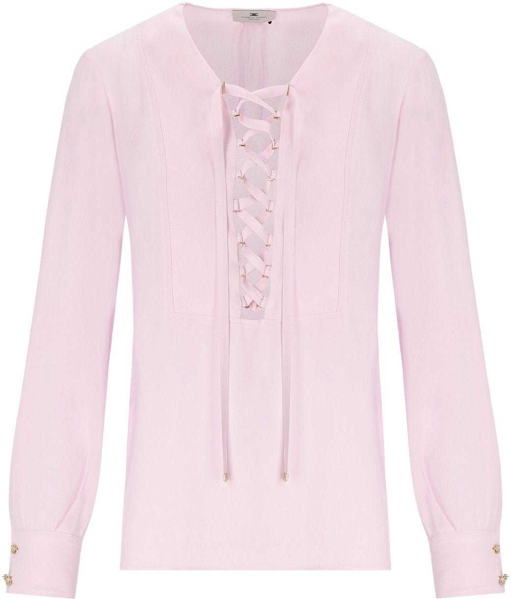 Elisabetta Franchi ELISABETTA FRANCHI QUARZO SHIRT WITH LACES Roze
