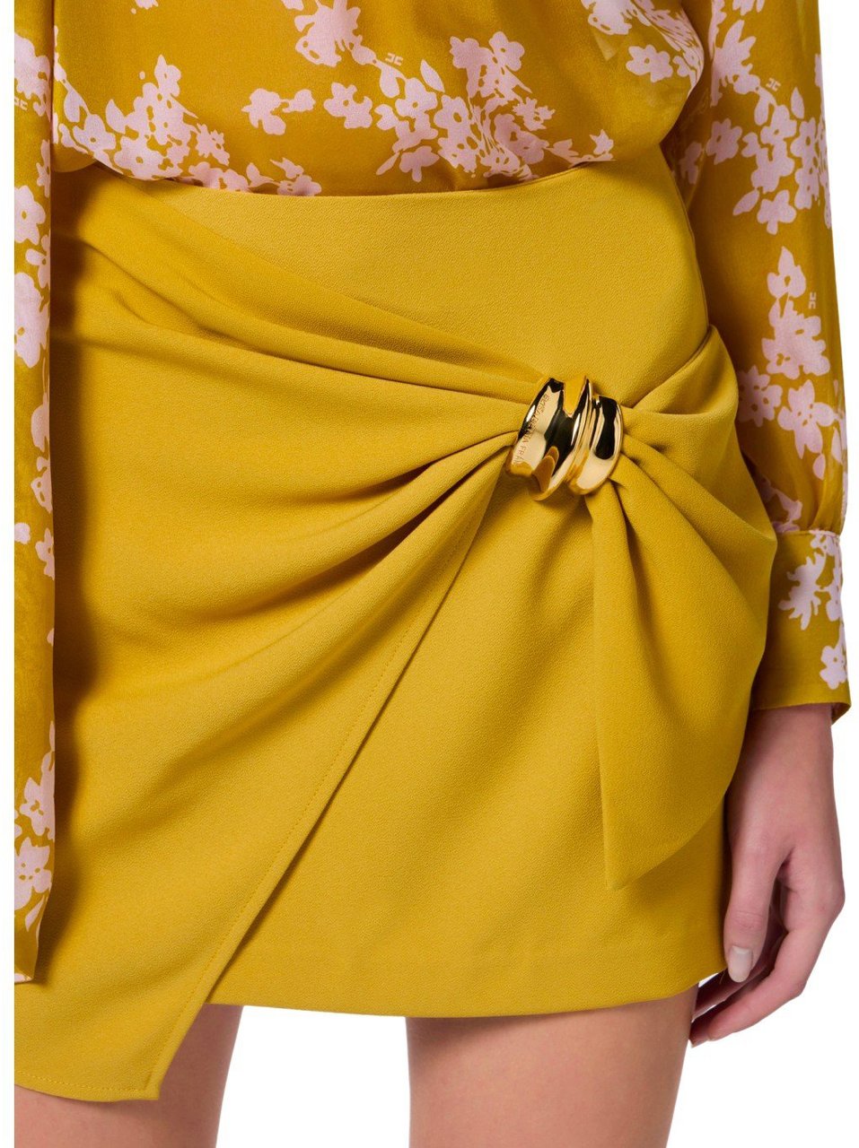Elisabetta Franchi ELISABETTA FRANCHI CURRY WRAP SKIRT Geel