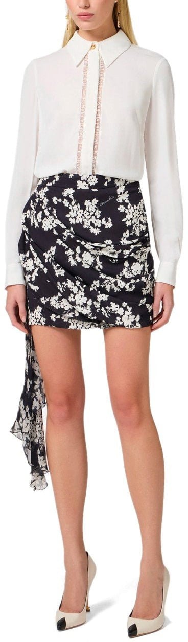 Elisabetta Franchi ELISABETTA FRANCHI BUTTER DRAPED SKIRT Zwart