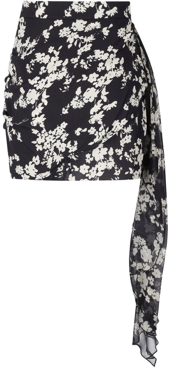 Elisabetta Franchi ELISABETTA FRANCHI BUTTER DRAPED SKIRT Zwart