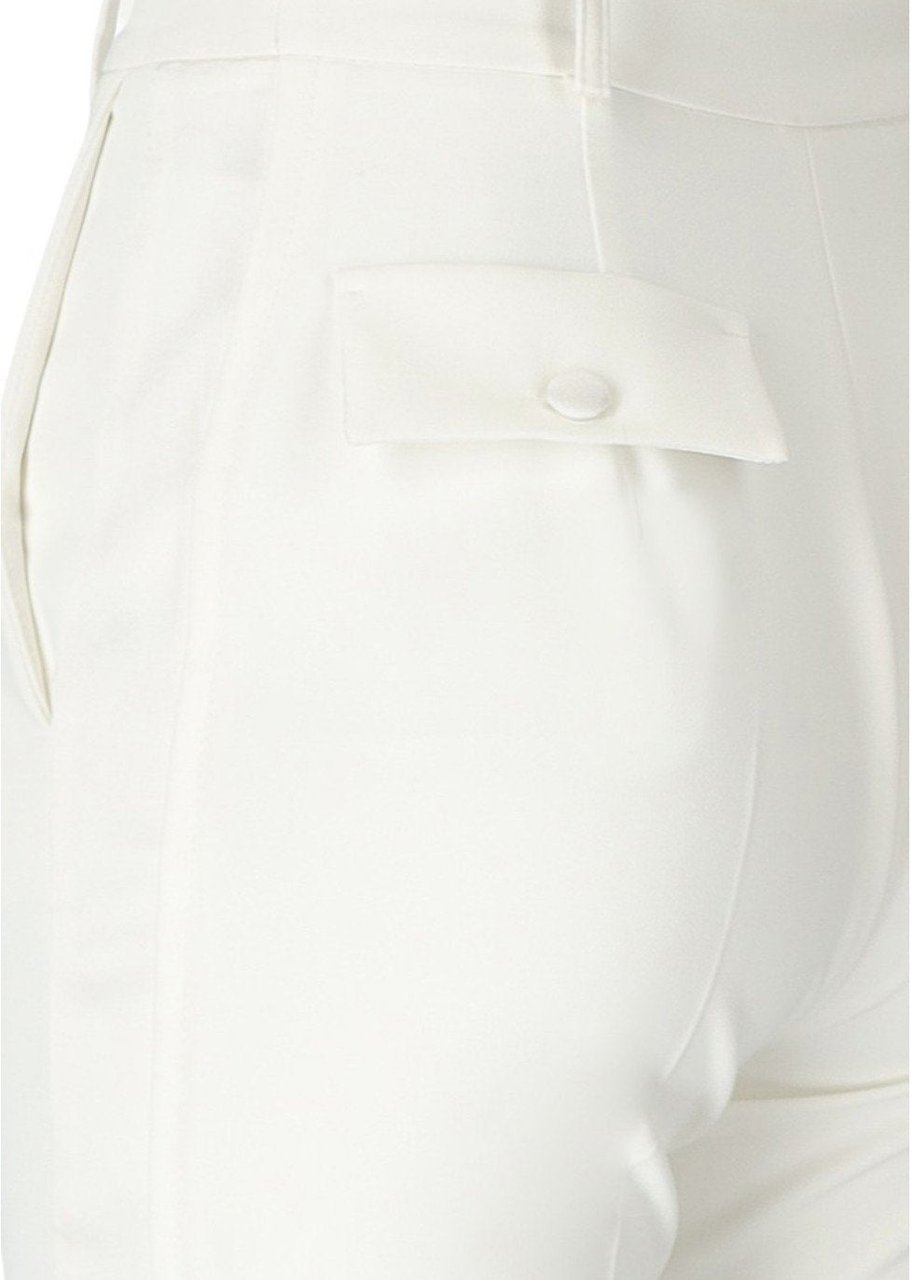 Elisabetta Franchi ELISABETTA FRANCHI IVORY SMOKING TROUSER Wit