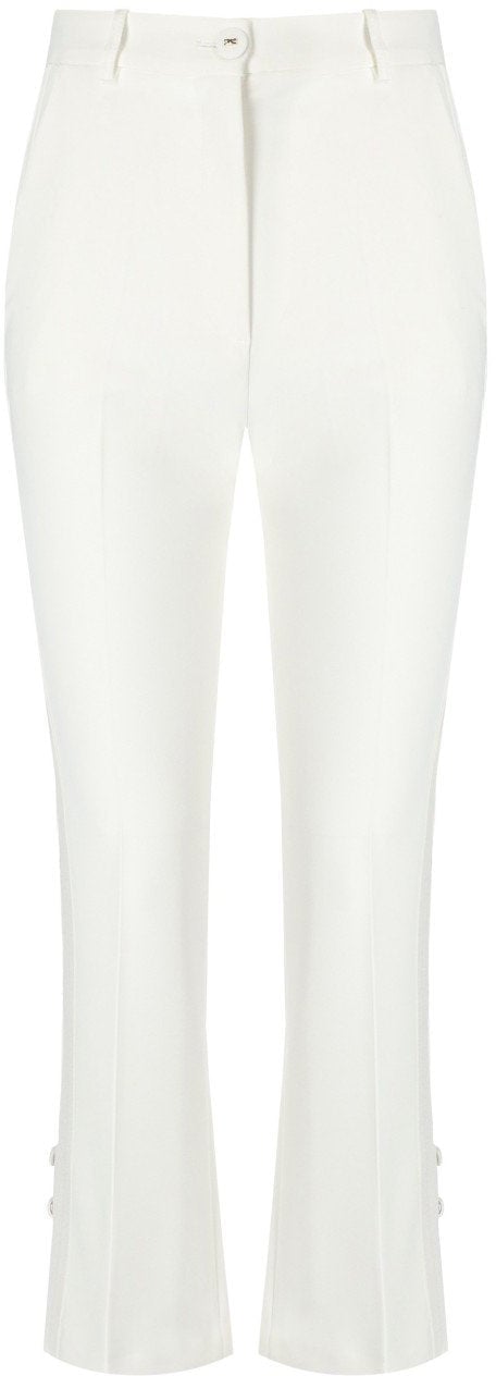 Elisabetta Franchi ELISABETTA FRANCHI IVORY SMOKING TROUSER Wit