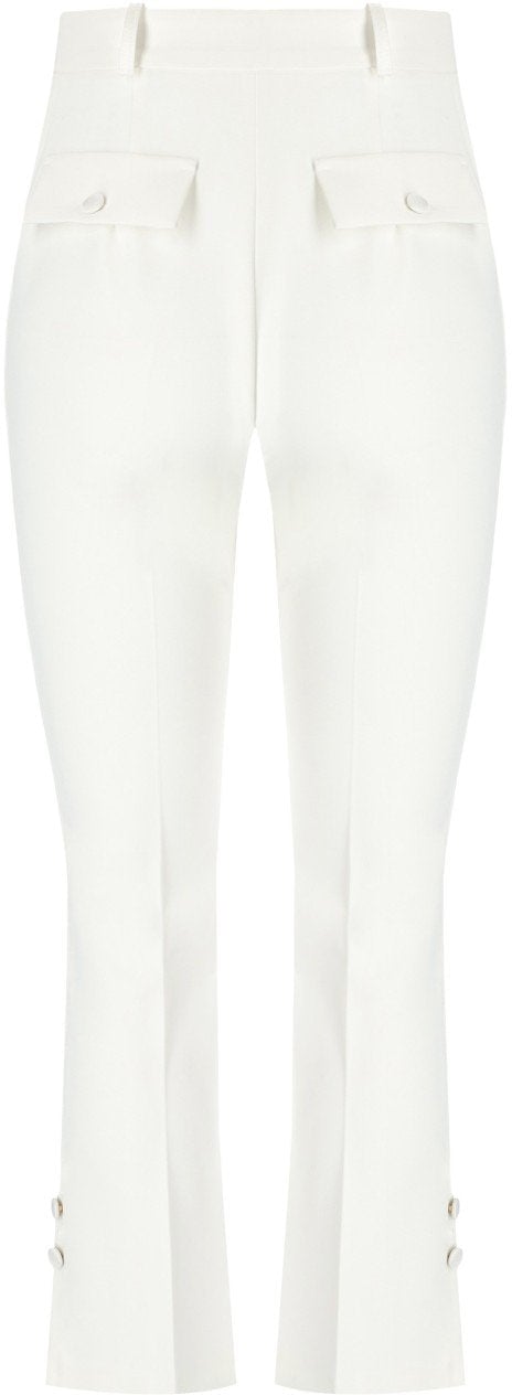 Elisabetta Franchi ELISABETTA FRANCHI IVORY SMOKING TROUSER Wit