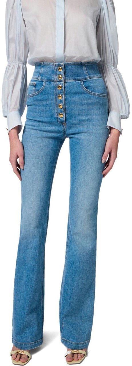 Elisabetta Franchi ELISABETTA FRANCHI HIGH WAISTED JEANS WITH BUTTONS Blauw