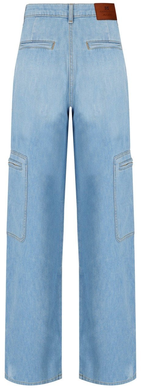Elisabetta Franchi ELISABETTA FRANCHI LIGHT BLUE CARGO JEANS Lichtblauw