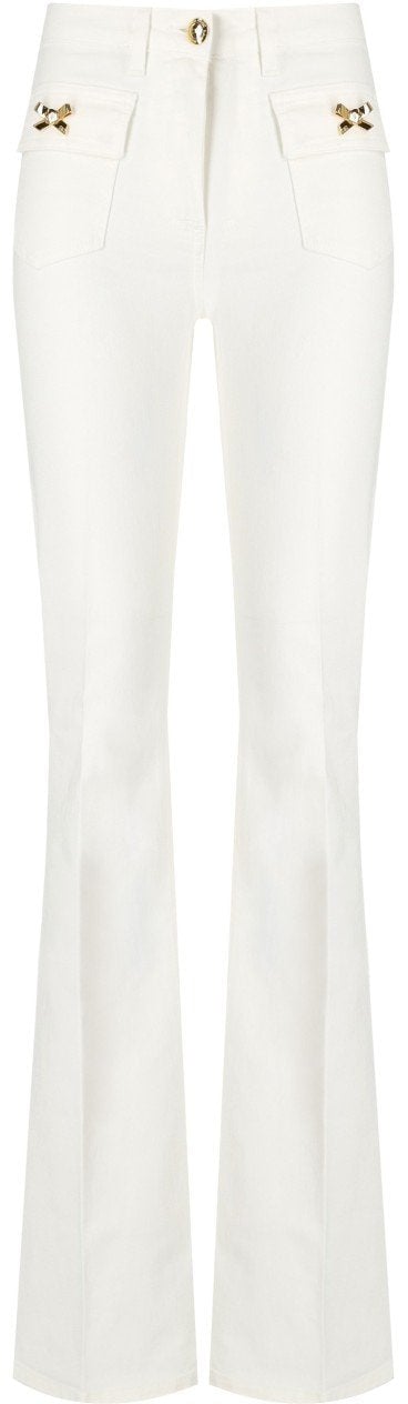 Elisabetta Franchi ELISABETTA FRANCHI IVORY COTTON JEANS Wit