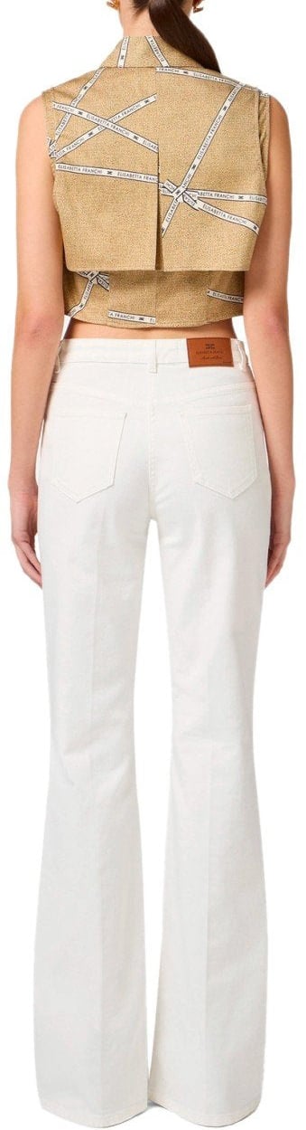 Elisabetta Franchi ELISABETTA FRANCHI IVORY COTTON JEANS Wit