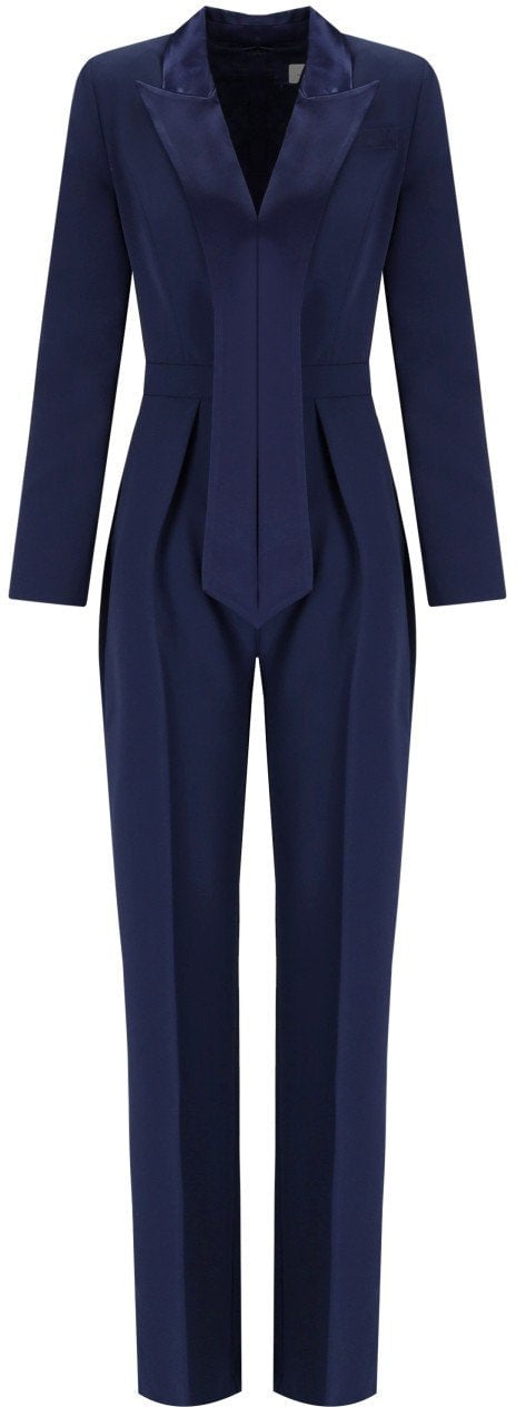 Elisabetta Franchi ELISABETTA FRANCHI OLTREMARE SMOKING JUMPSUIT Blauw