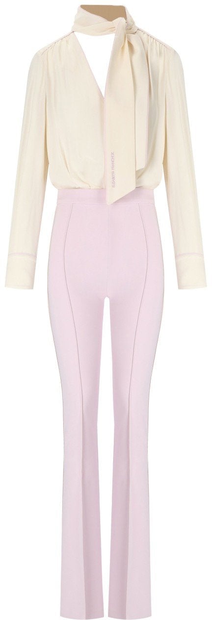Elisabetta Franchi ELISABETTA FRANCHI BURRO QUARZO GEORGETTE JUMPSUIT Roze