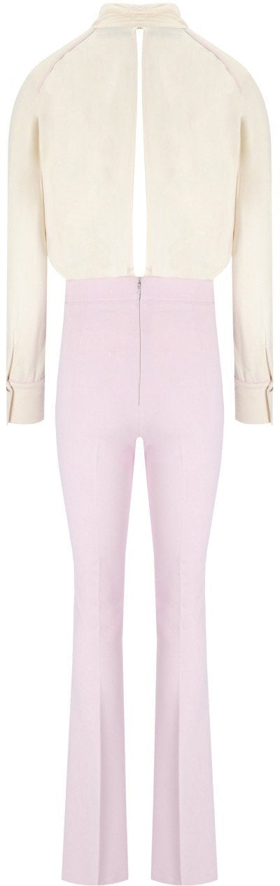 Elisabetta Franchi ELISABETTA FRANCHI BURRO QUARZO GEORGETTE JUMPSUIT Roze