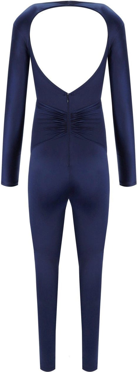Elisabetta Franchi ELISABETTA FRANCHI OLTREMARE JUMPSUIT WITH MAXI BOW Blauw