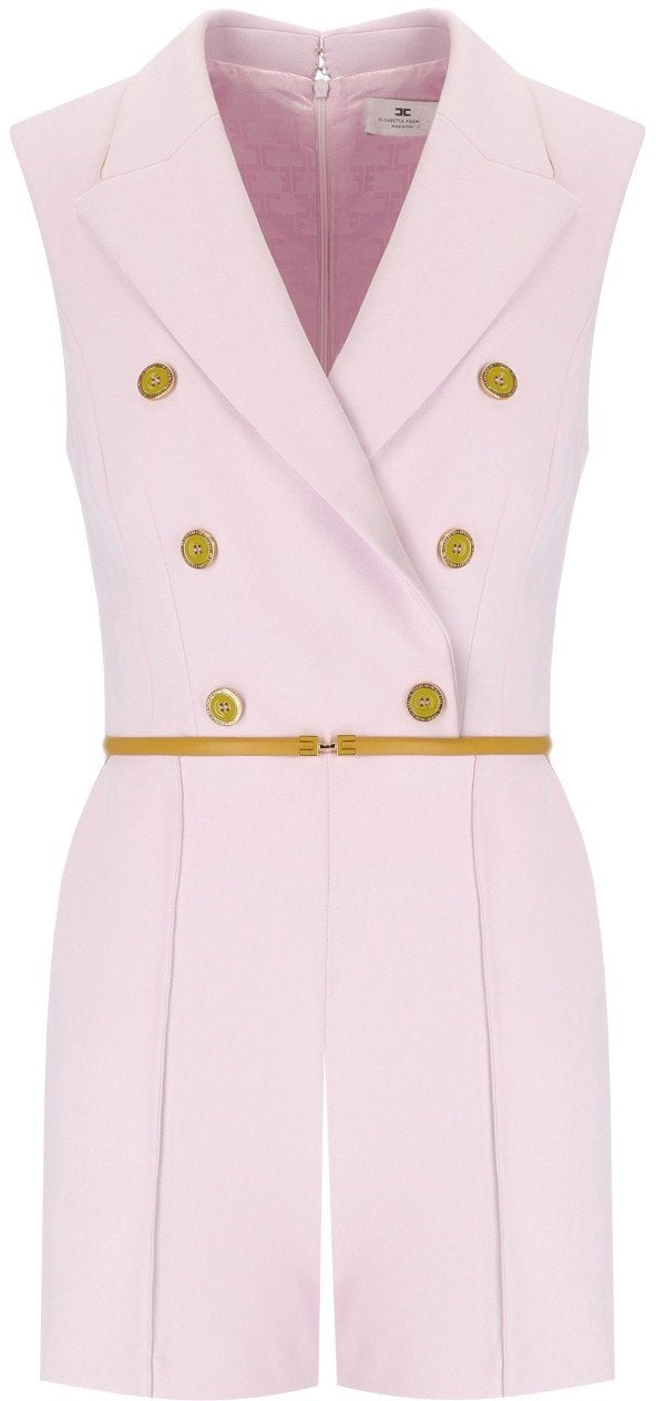 Elisabetta Franchi ELISABETTA FRANCHI QUARZO CURRY SHORT JUMPSUIT WITH BUTTONS Roze
