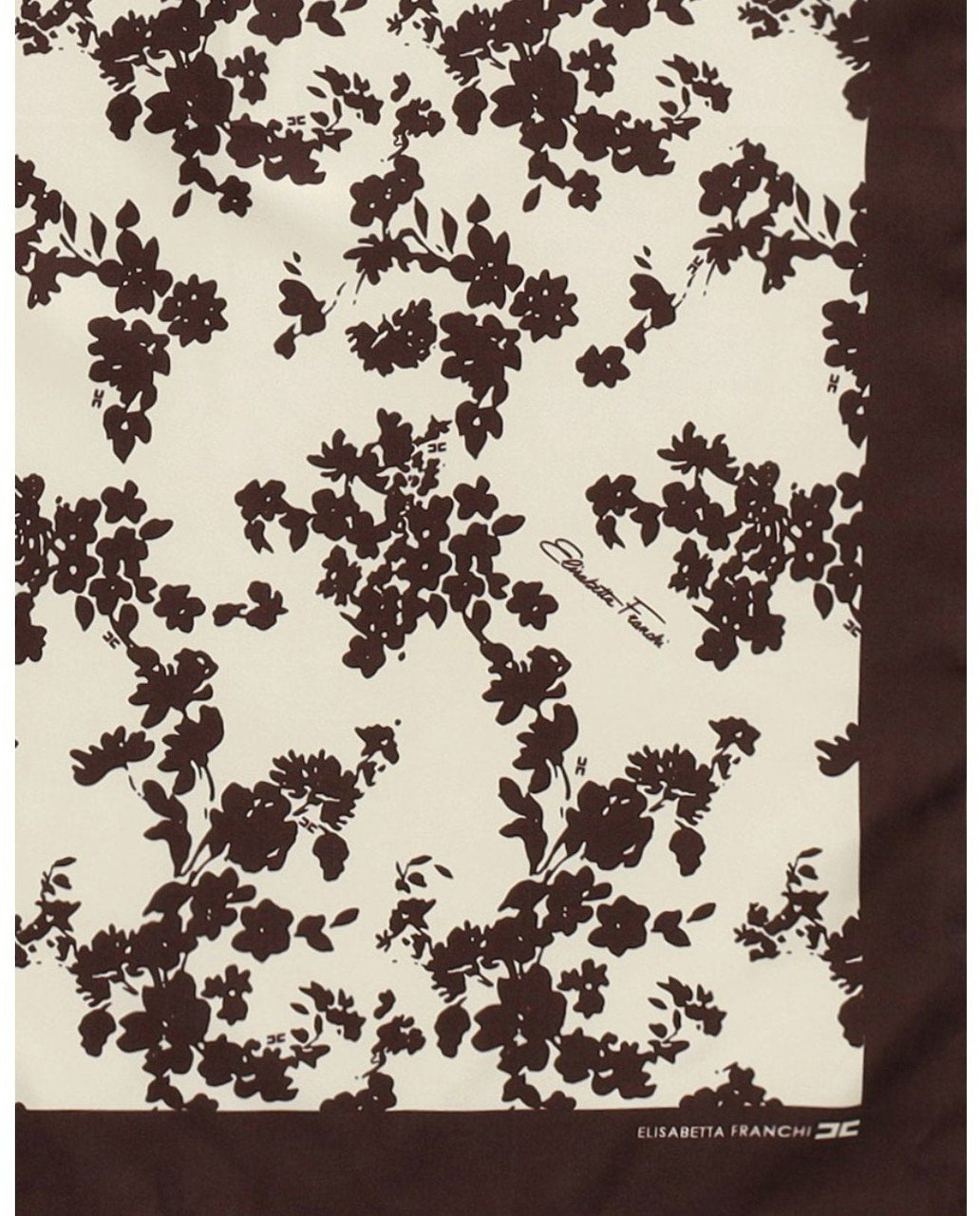 Elisabetta Franchi ELISABETTA FRANCHI LEMONADE CACAO FLORAL FOULARD SCARF Geel