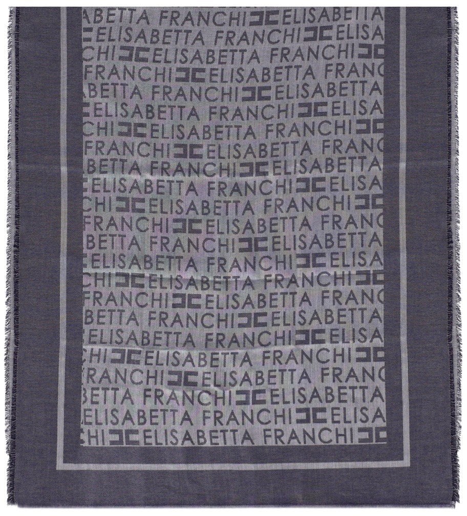 Elisabetta Franchi ELISABETTA FRANCHI OLTREMARE JACQUARD FOULARD SCARF Blauw