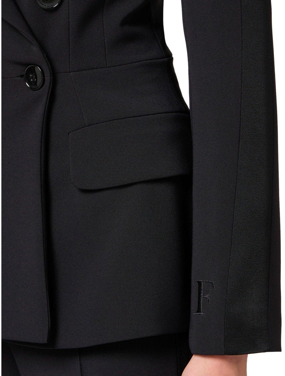 Elisabetta Franchi ELISABETTA FRANCHI CREPE DOUBLE-BREASTED JACKET Zwart