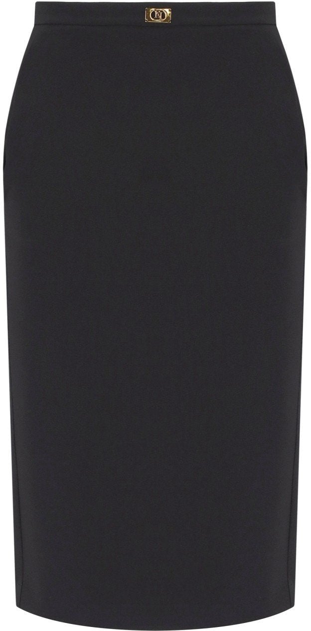 Elisabetta Franchi ELISABETTA FRANCHI SKIRT WITH LOGO Zwart
