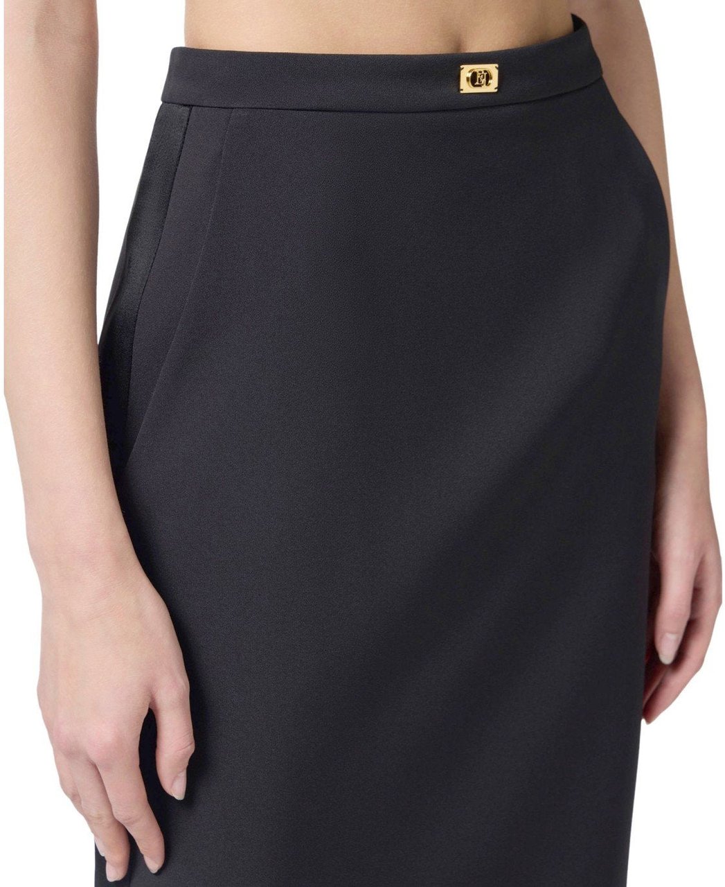 Elisabetta Franchi ELISABETTA FRANCHI SKIRT WITH LOGO Zwart