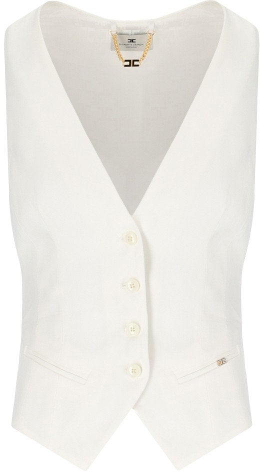 Elisabetta Franchi ELISABETTA FRANCHI IVORY VEST Wit