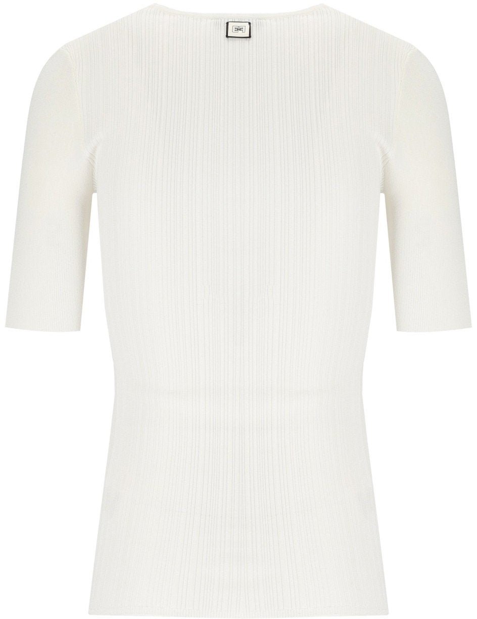 Elisabetta Franchi ELISABETTA FRANCHI IVORY KNITTED TOP Wit