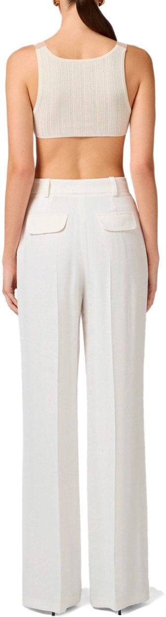 Elisabetta Franchi ELISABETTA FRANCHI IVORY PANTS WITH CHARMS Wit