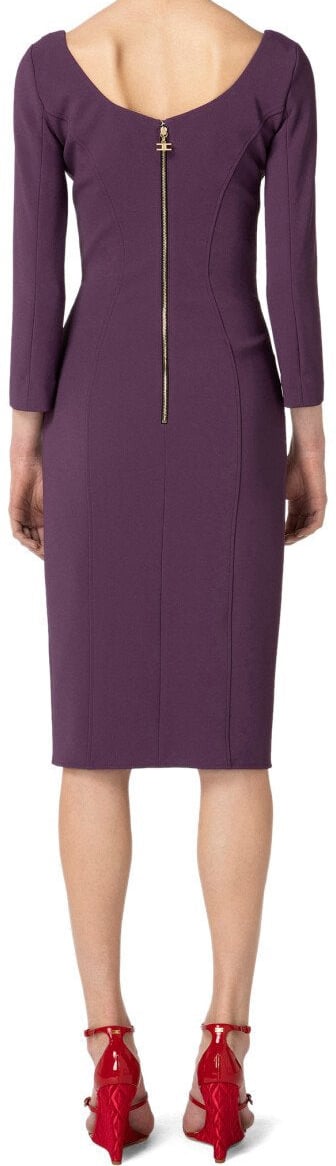 Elisabetta Franchi ELISABETTA FRANCHI MIDI SHEATH DRESS Paars