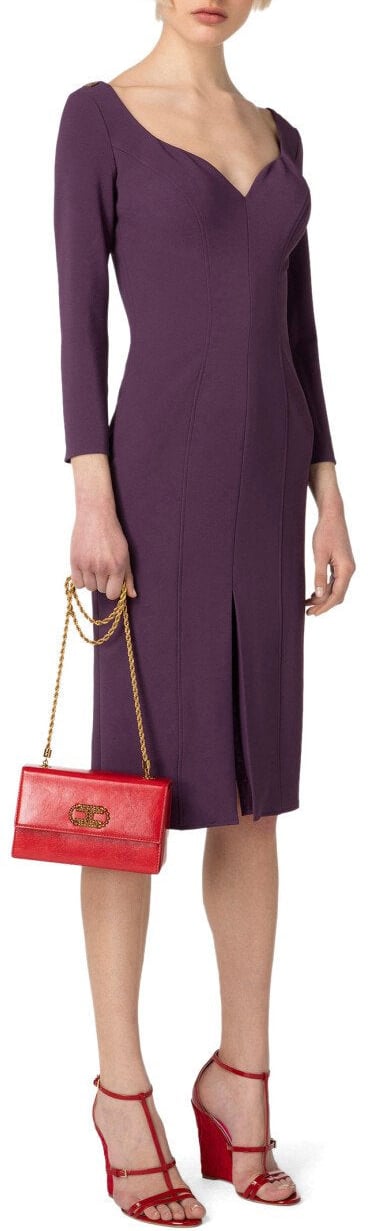 Elisabetta Franchi ELISABETTA FRANCHI MIDI SHEATH DRESS Paars
