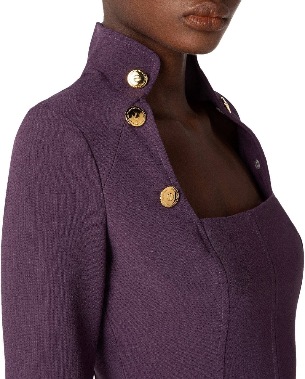 Elisabetta Franchi ELISABETTA FRANCHI DRESS WITH BUTTONS Paars
