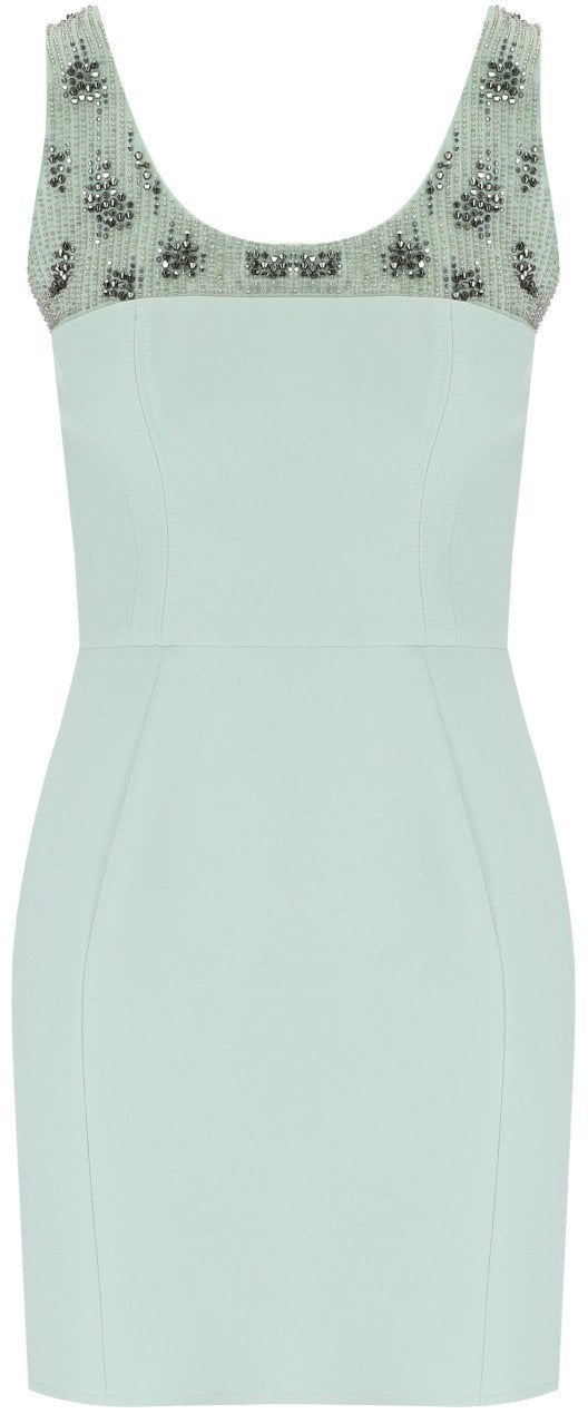 Elisabetta Franchi ELISABETTA FRANCHI ACQUA DRESS WITH PEARLS Groen