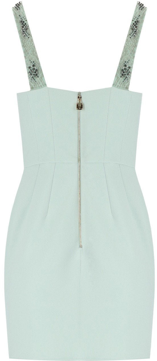 Elisabetta Franchi ELISABETTA FRANCHI ACQUA DRESS WITH PEARLS Groen
