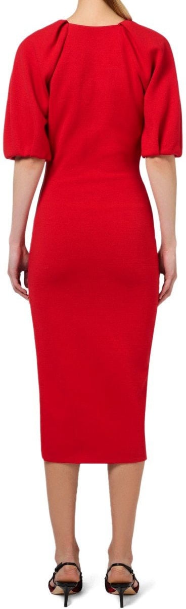 Elisabetta Franchi ELISABETTA FRANCHI PASSION KNITTED MIDI DRESS Rood