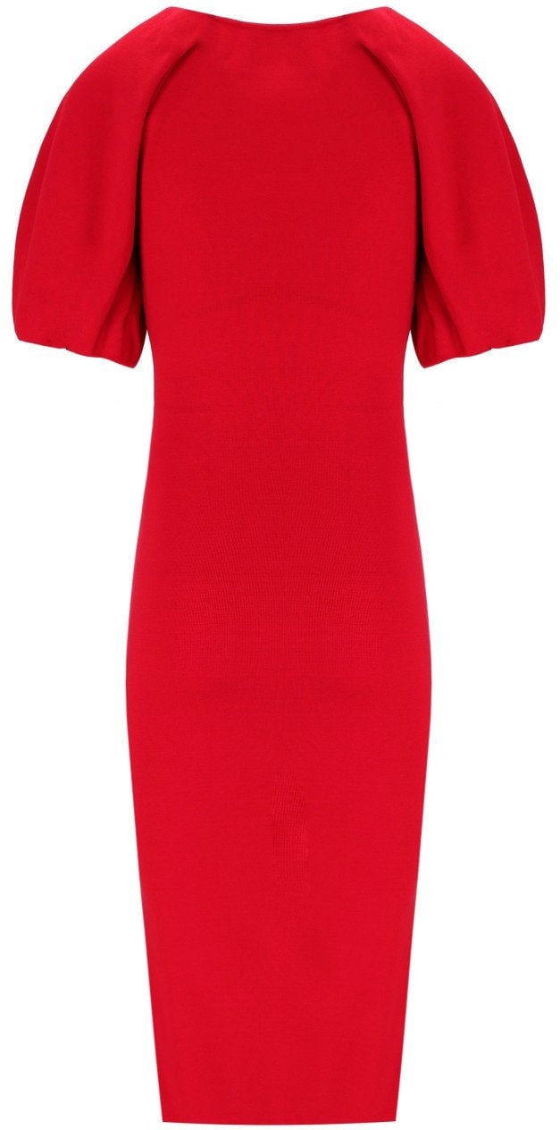 Elisabetta Franchi ELISABETTA FRANCHI PASSION KNITTED MIDI DRESS Rood