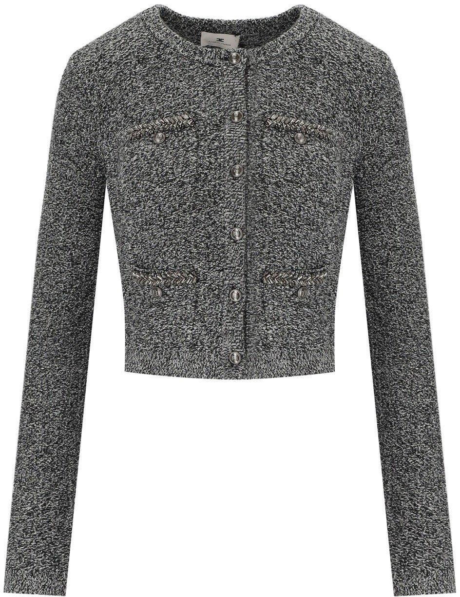 Elisabetta Franchi ELISABETTA FRANCHI SALEPEPE BOUCLÉ CARDIGAN Grijs