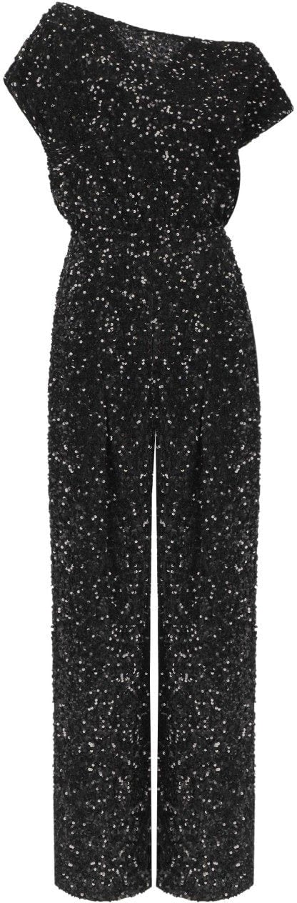 Elisabetta Franchi ELISABETTA FRANCHI JUMPSUIT WITH SEQUINS Zwart