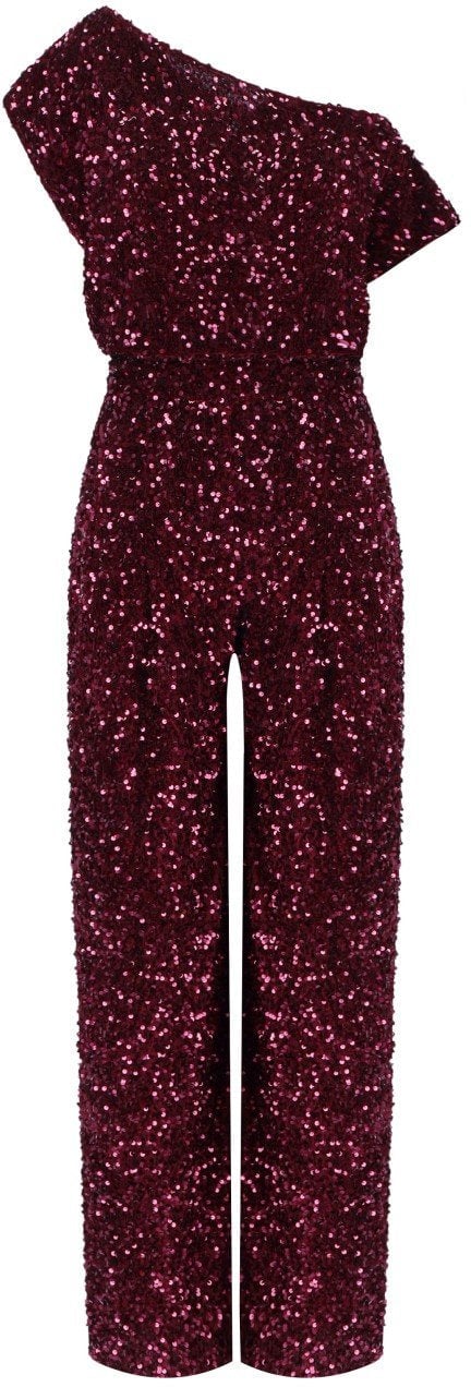 Elisabetta Franchi ELISABETTA FRANCHI ROUGE NOIR JUMPSUIT WITH SEQUINS Rood