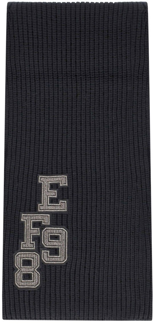 Elisabetta Franchi ELISABETTA FRANCHI RIBBED SCARF Zwart