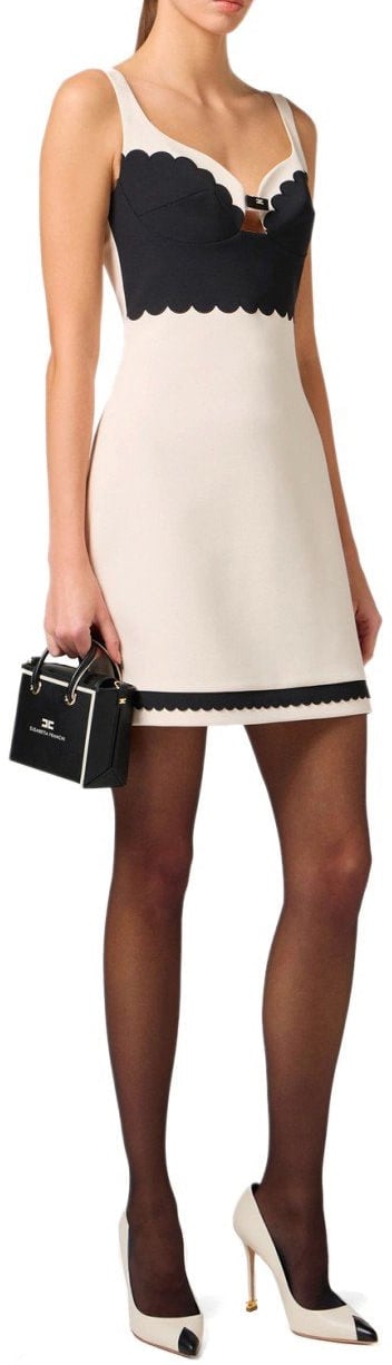 Elisabetta Franchi ELISABETTA FRANCHI BUTTER AND BLACK DRESS Wit