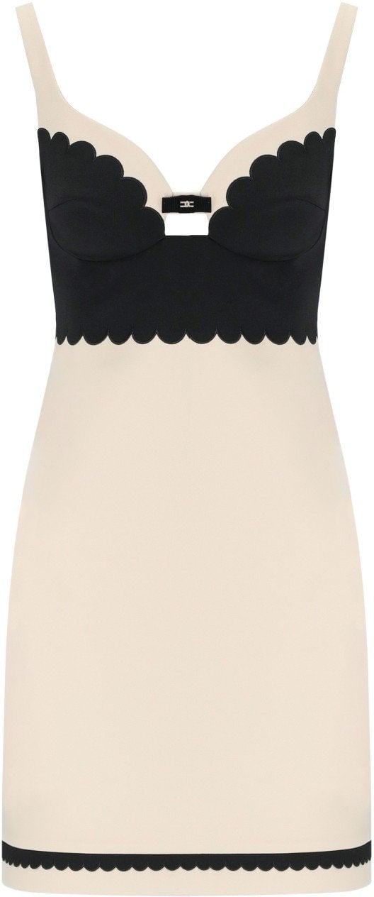 Elisabetta Franchi ELISABETTA FRANCHI BUTTER AND BLACK DRESS Wit