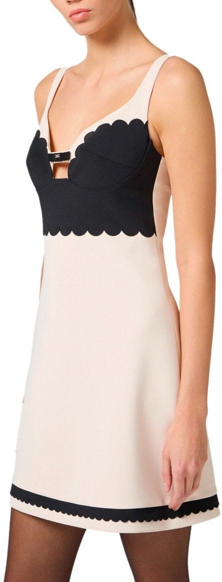 Elisabetta Franchi ELISABETTA FRANCHI BUTTER AND BLACK DRESS Wit