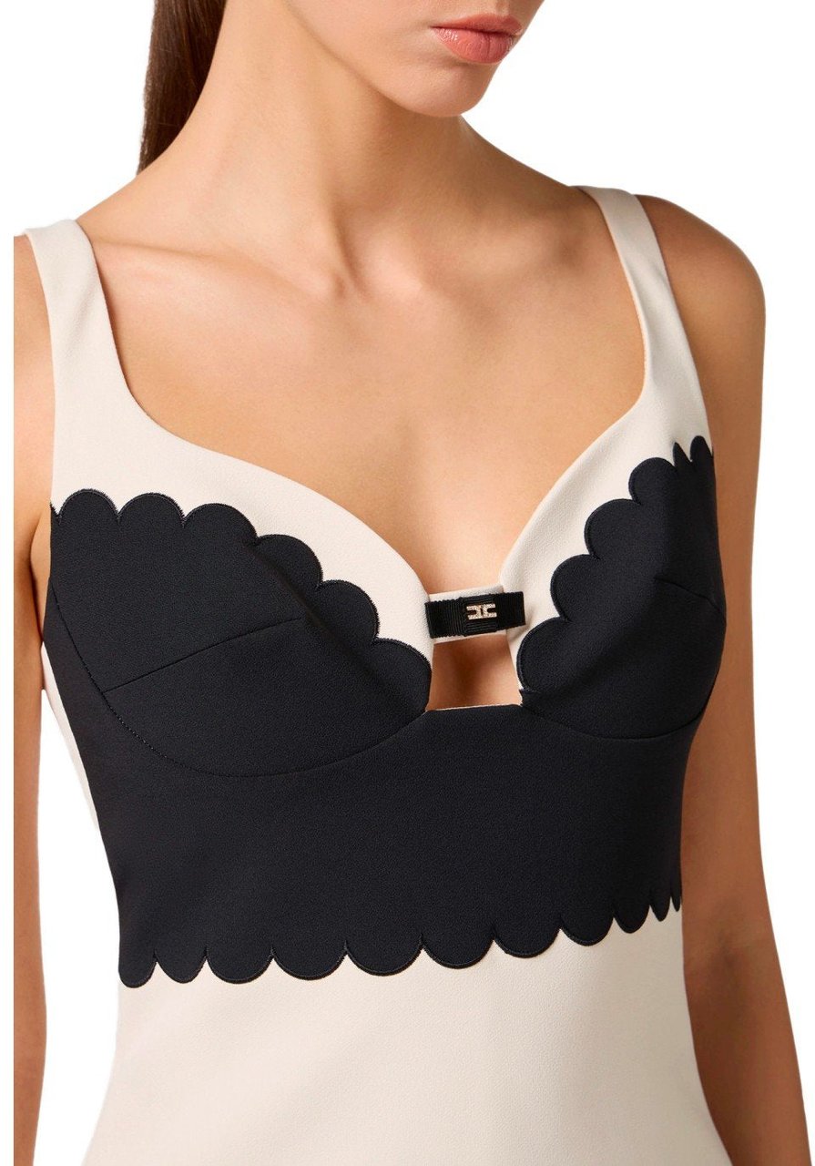 Elisabetta Franchi ELISABETTA FRANCHI BUTTER AND BLACK DRESS Wit