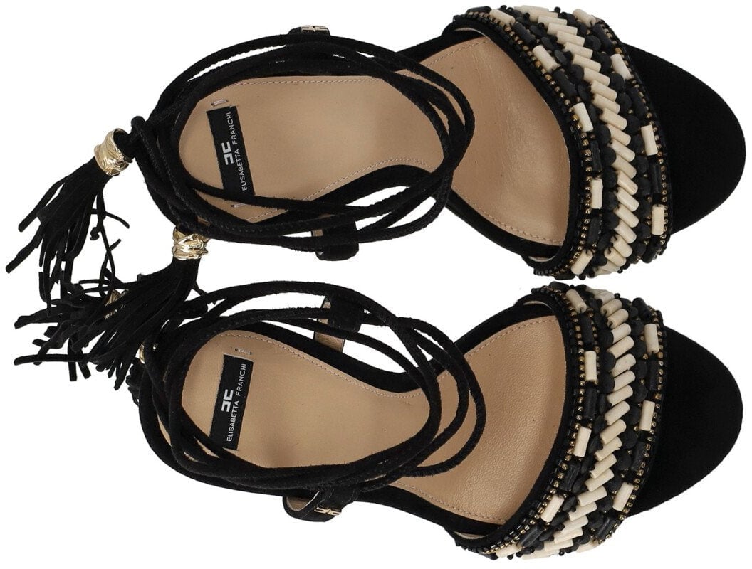 Elisabetta Franchi ELISABETTA FRANCHI RED CARPET HEELED SANDAL Zwart