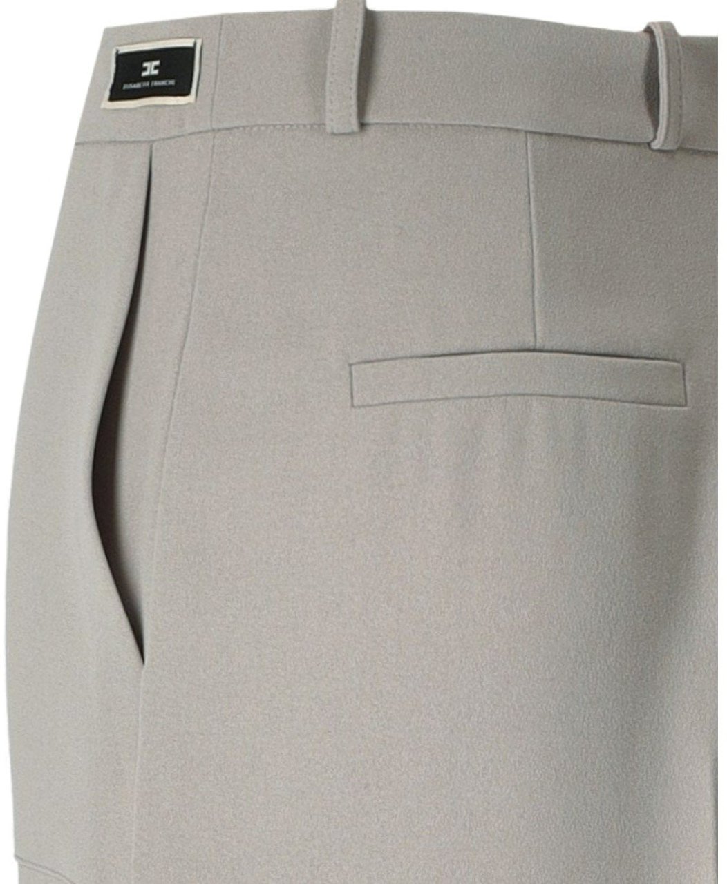 Elisabetta Franchi ELISABETTA FRANCHI PEARL GREY WIDE LEG PANTS Grijs