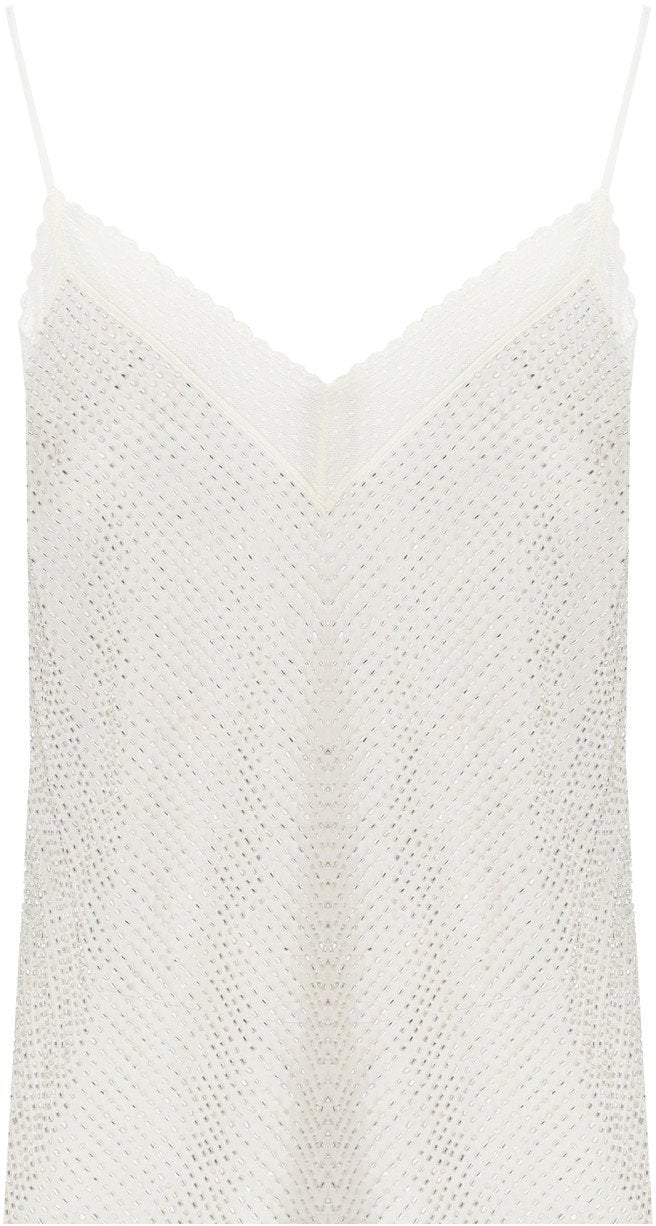 Elisabetta Franchi ELISABETTA FRANCHI IVORY BEADED TOP Wit