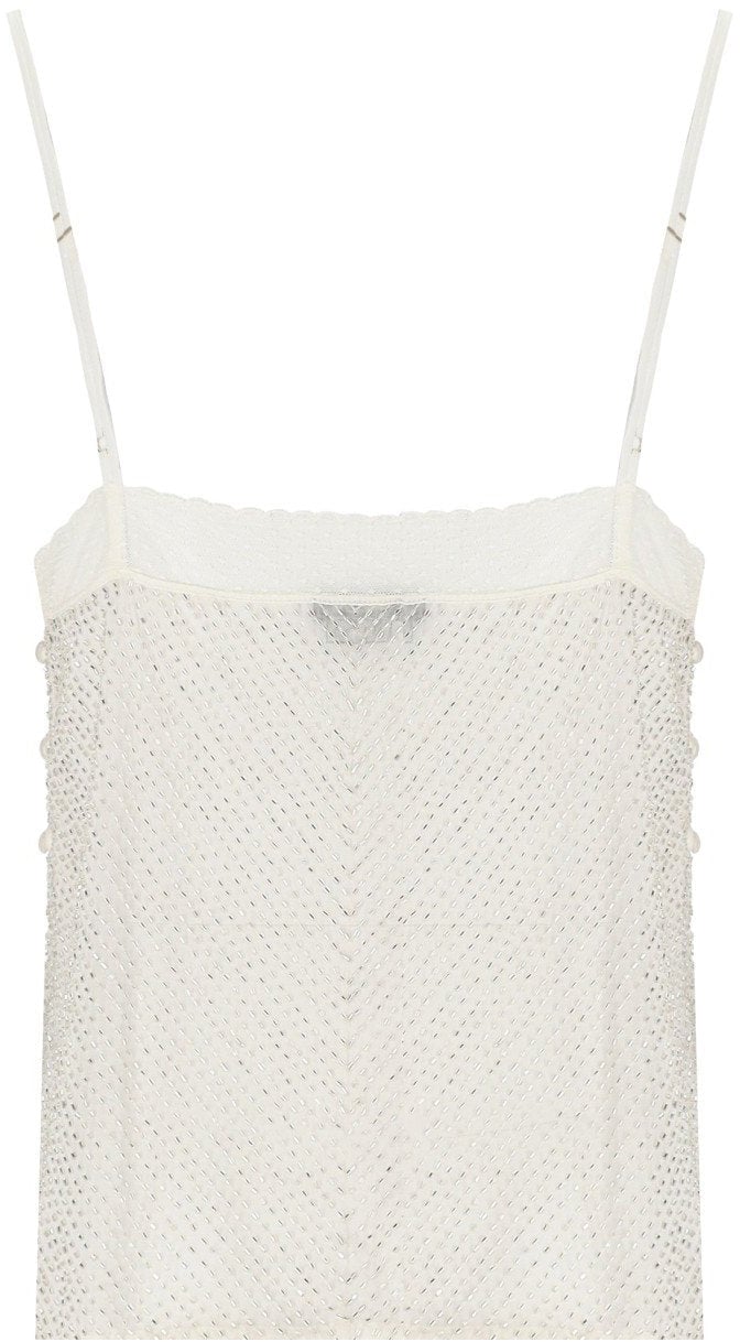 Elisabetta Franchi ELISABETTA FRANCHI IVORY BEADED TOP Wit