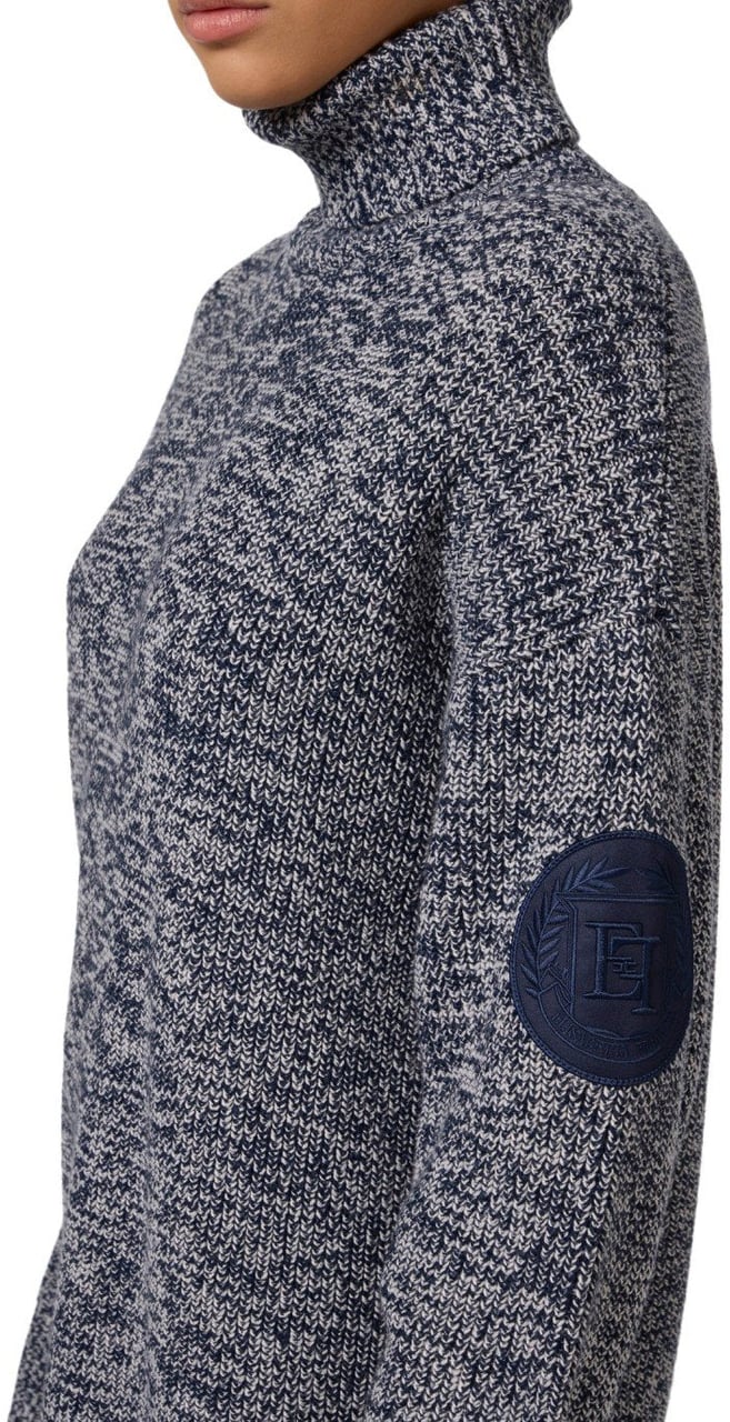 Elisabetta Franchi ELISABETTA FRANCHI NAVY TURTLENECK SWEATER Blauw
